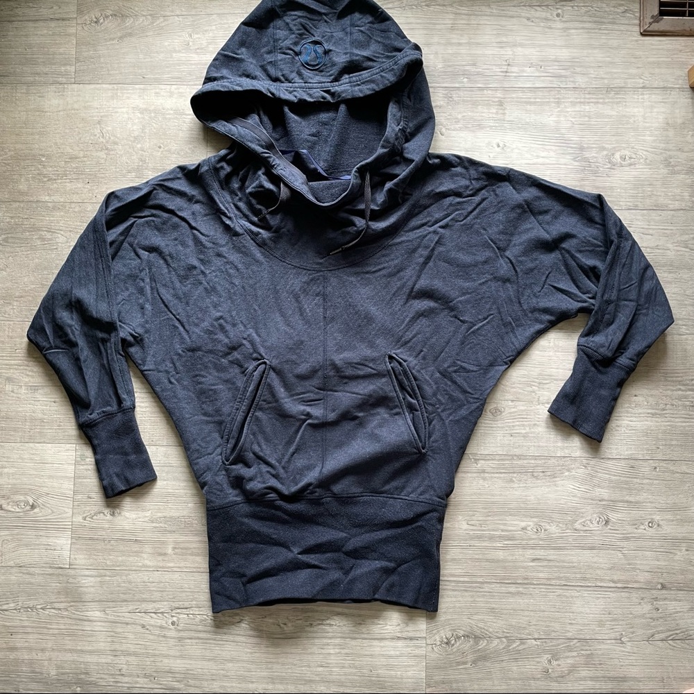 Lululemon heathered navy oversized cowl neck hoodie